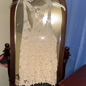 Elegant Cream Lace Tank Top